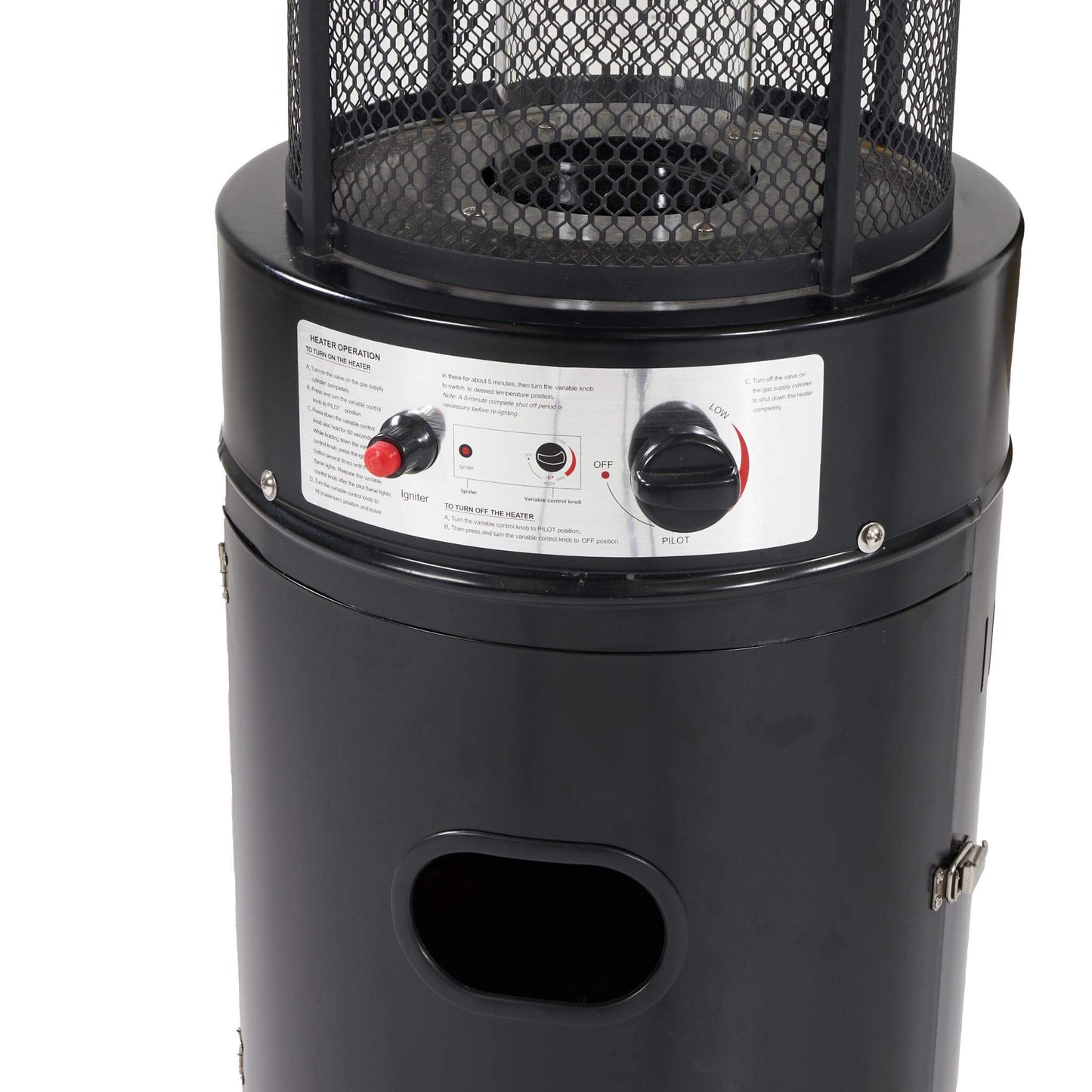 Black Steel Cylinder Propane Gas Garden Patio Heater