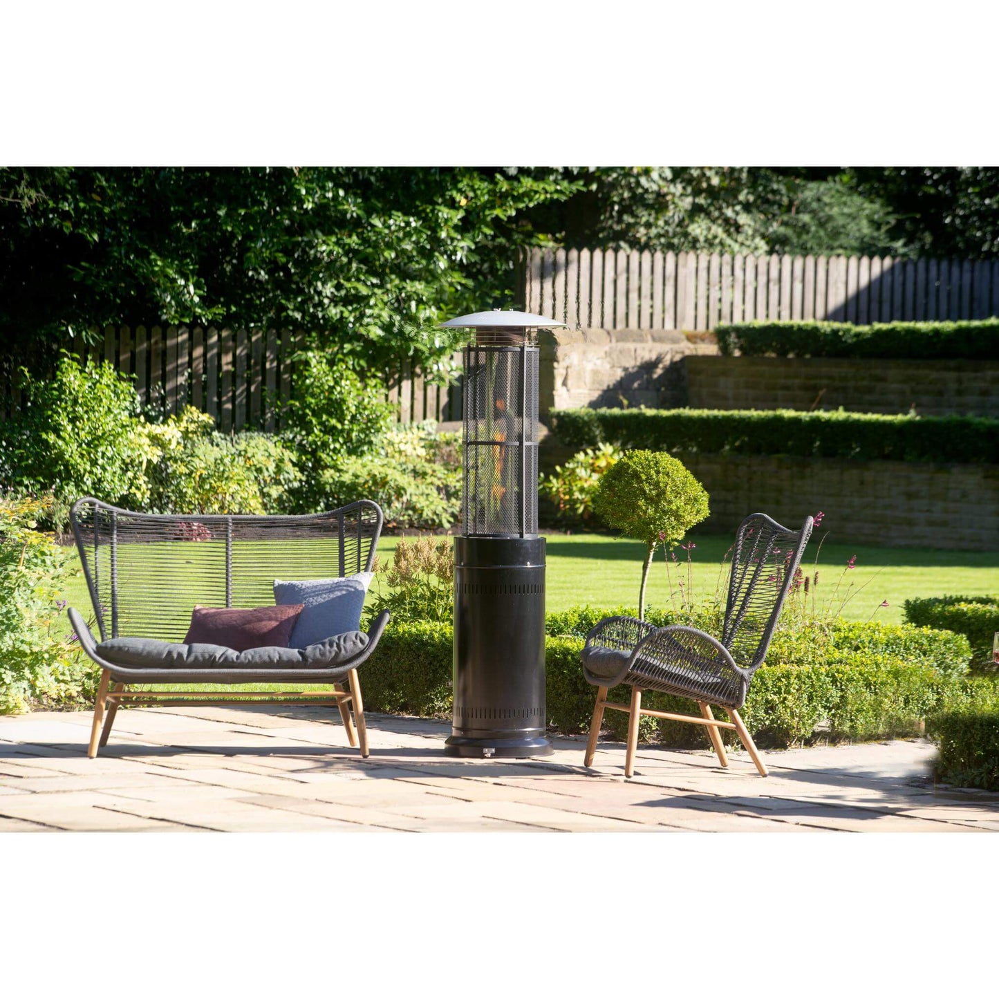 Black Steel Cylinder Propane Gas Garden Patio Heater