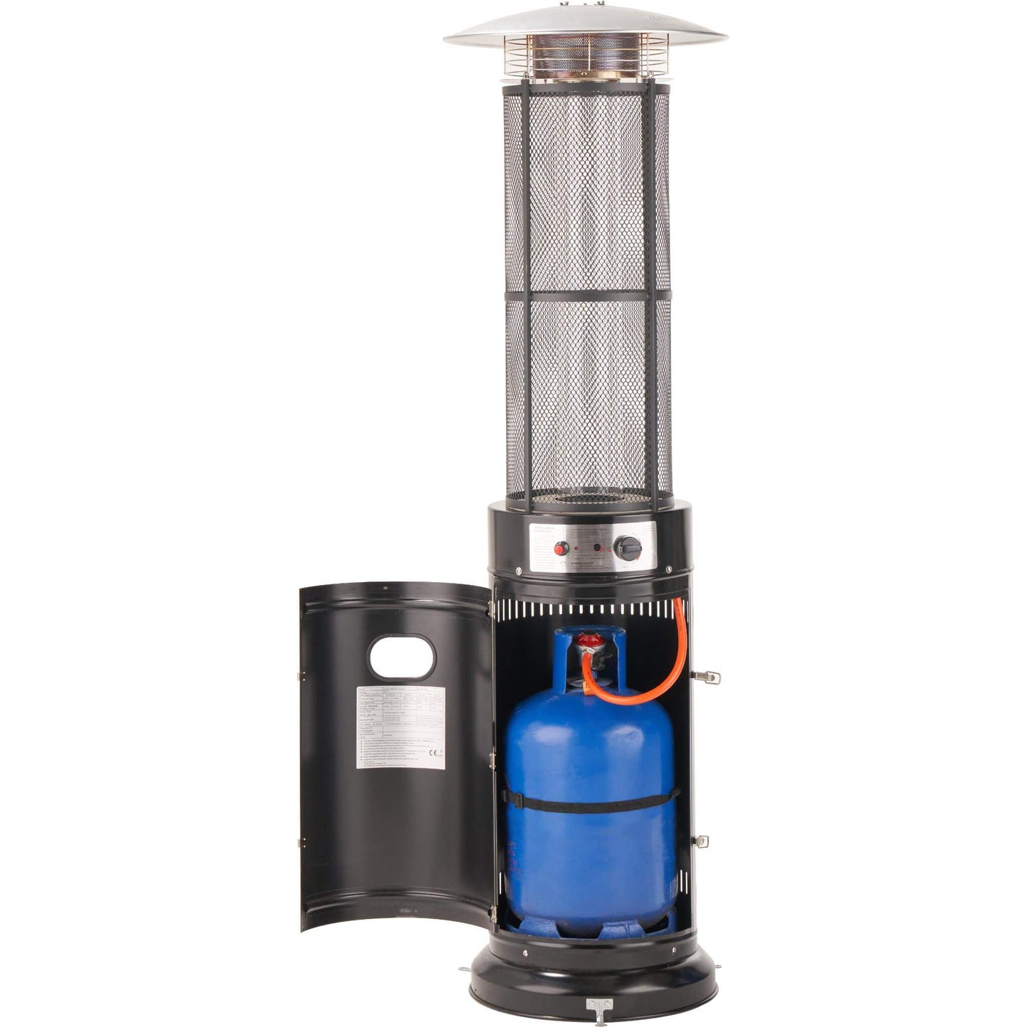 Black Steel Cylinder Propane Gas Garden Patio Heater