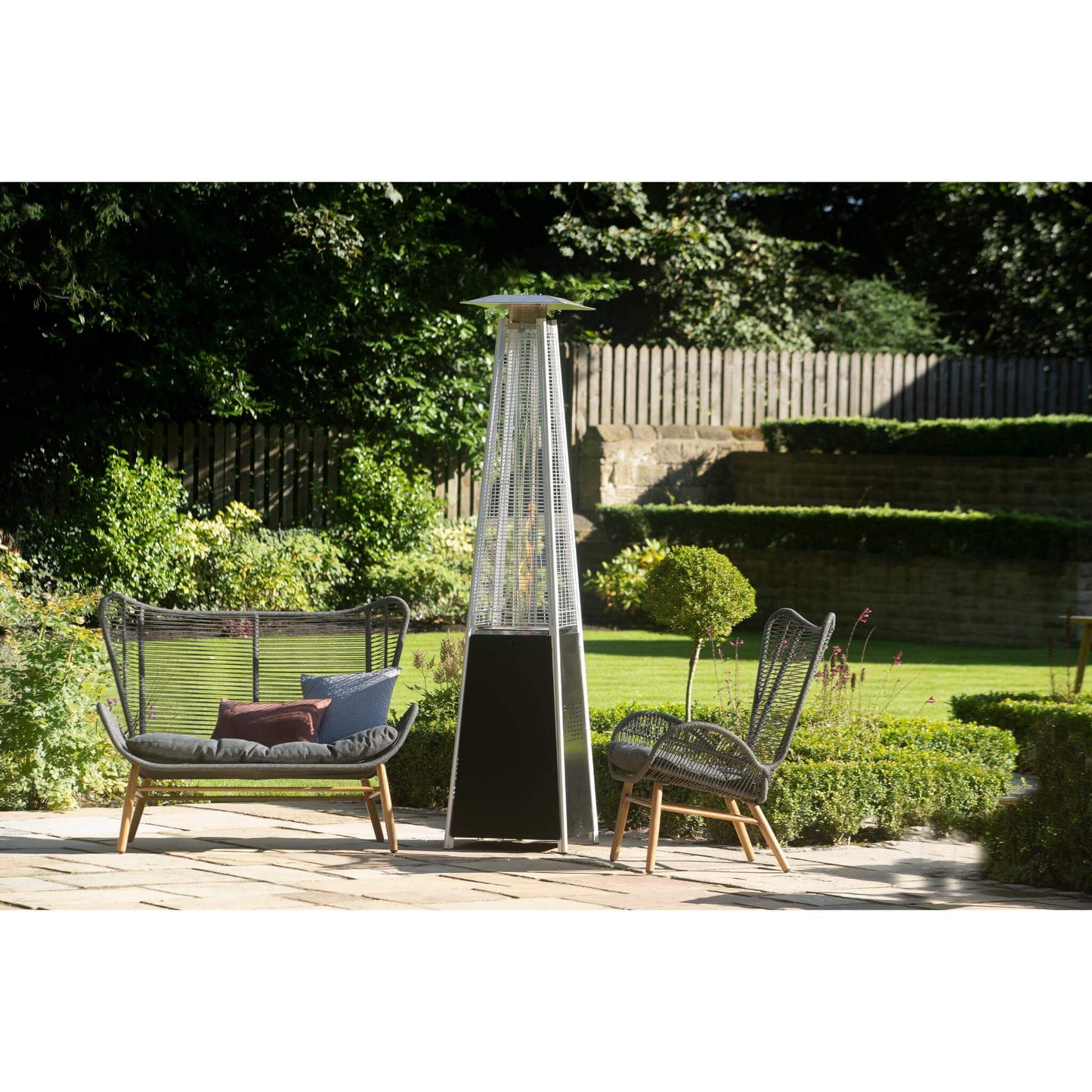 Black Steel Quadrilateral Propane Gas Outdoor Patio Heater