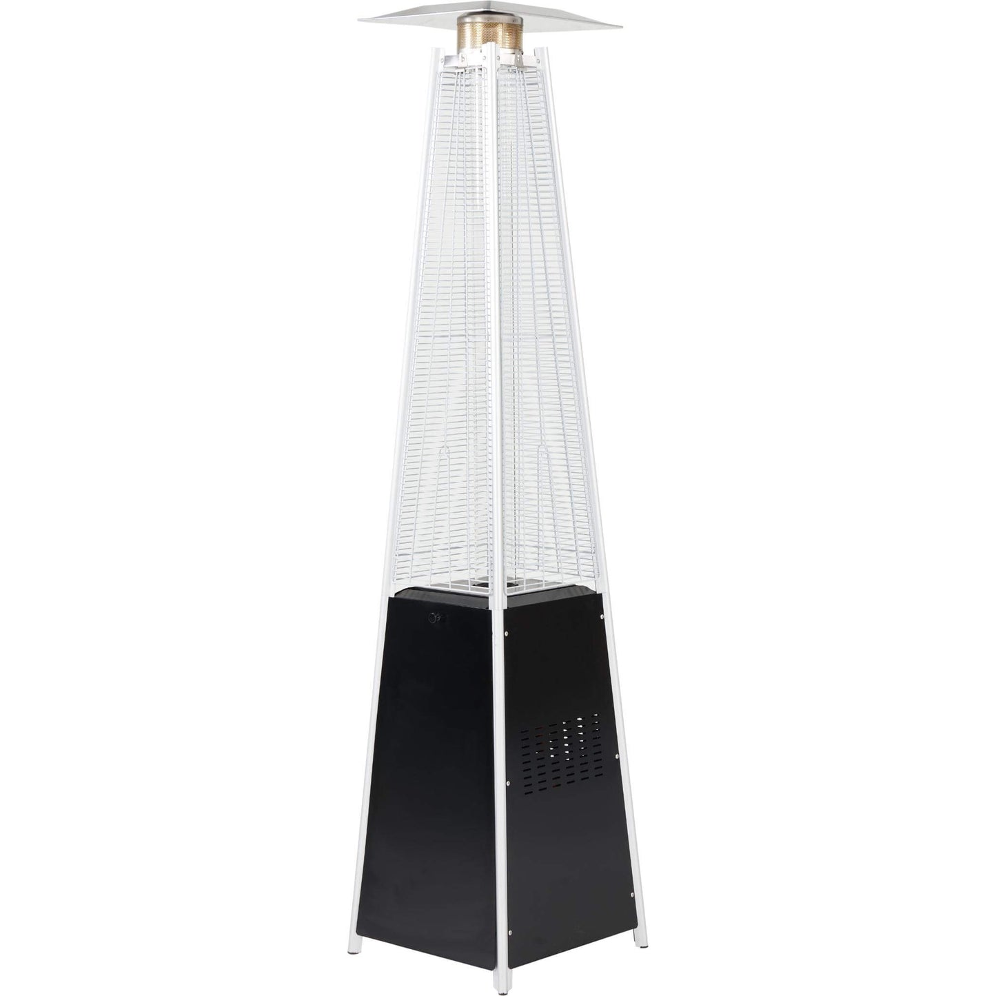 Black Steel Quadrilateral Propane Gas Outdoor Patio Heater