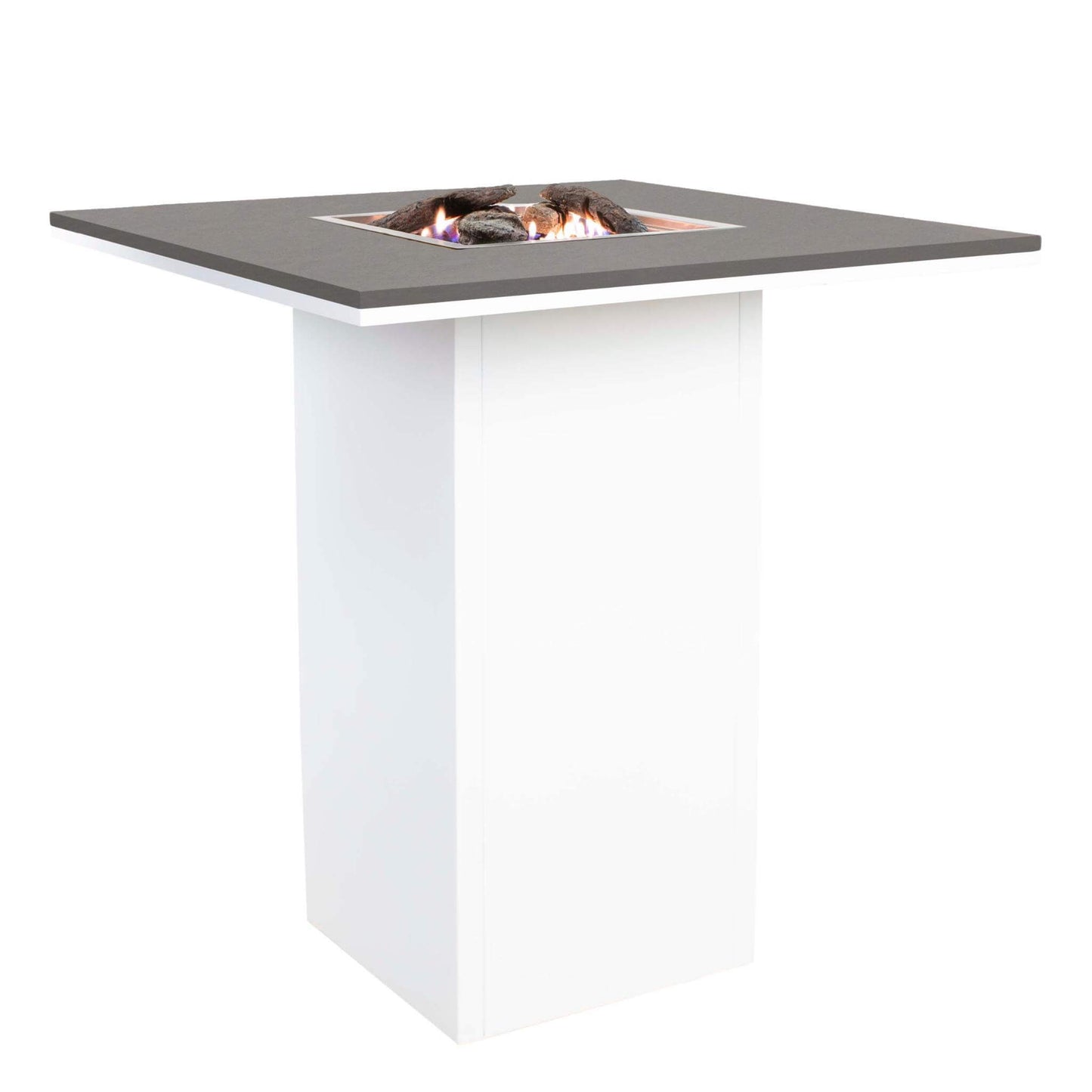 Cosiloft 100 White Grey Propane Gas Fire Pit Bar Table