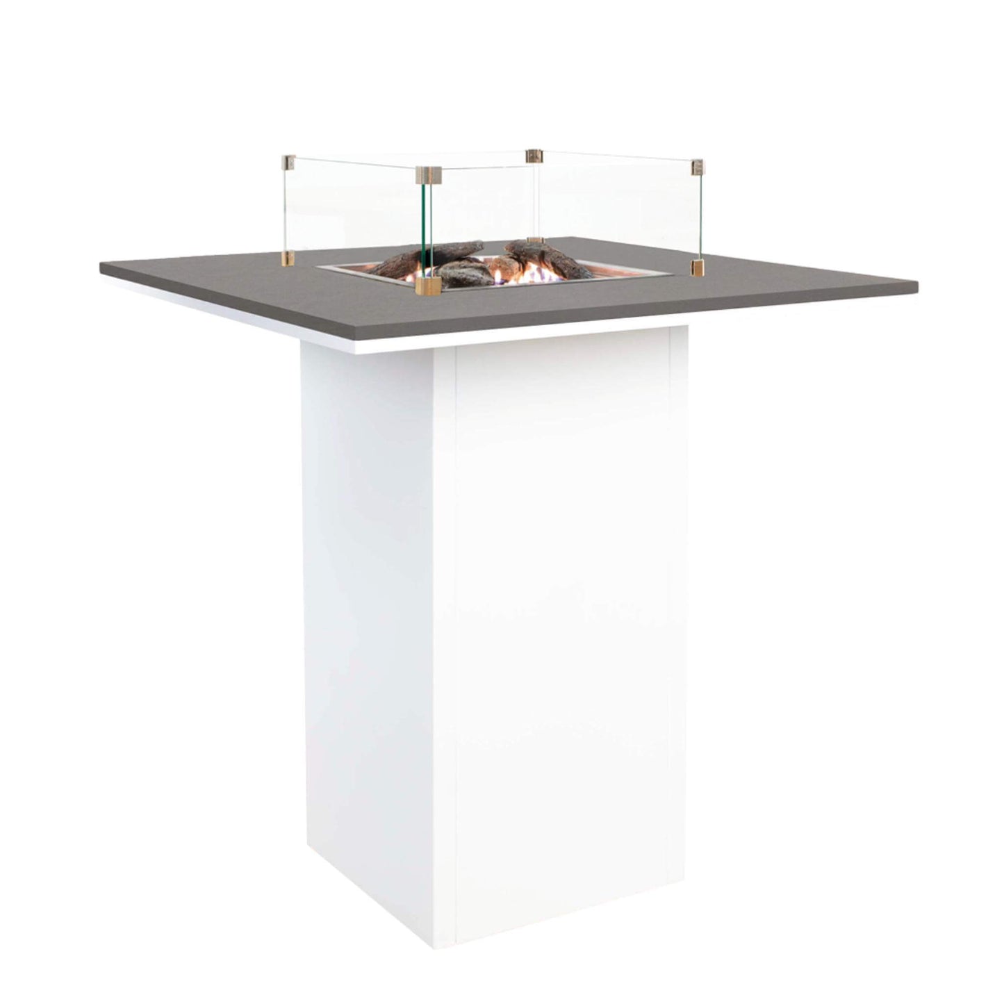 Cosiloft 100 White Grey Propane Gas Fire Pit Bar Table