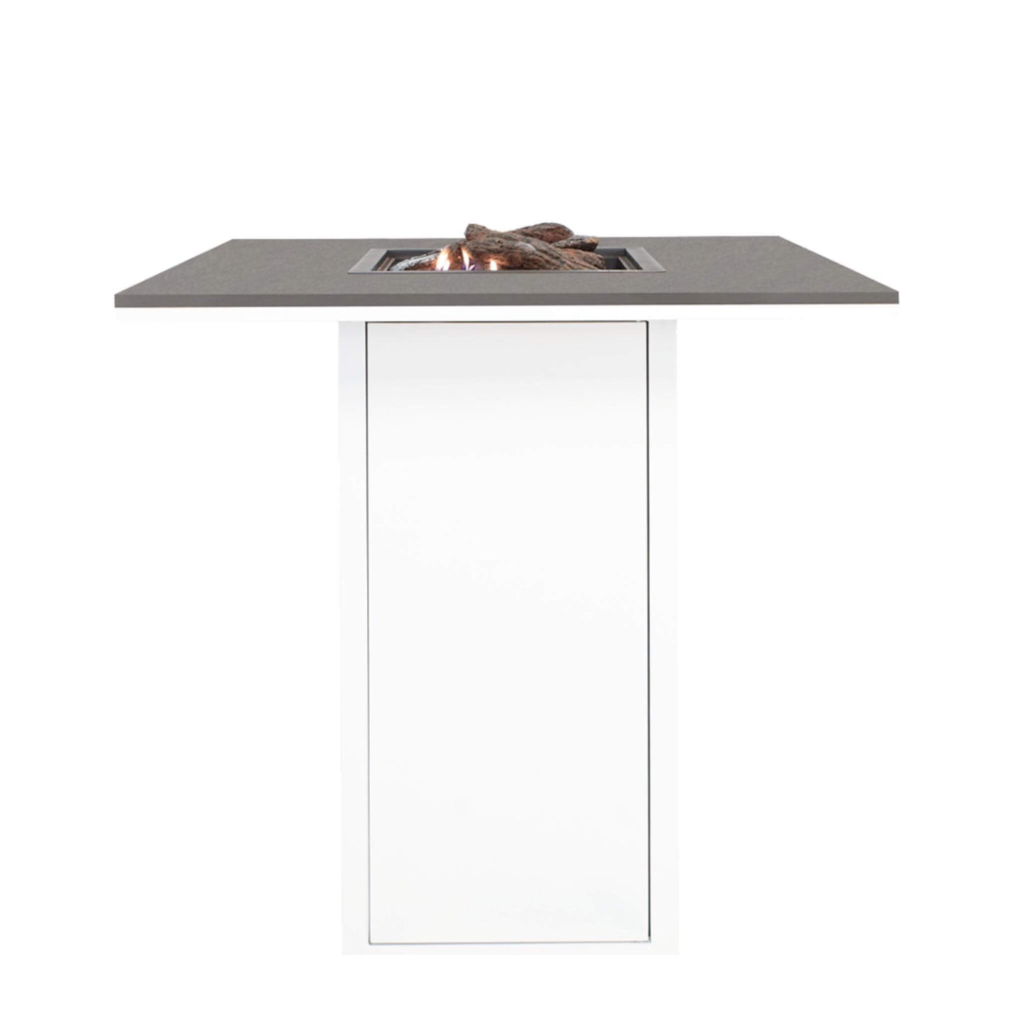 Cosiloft 100 White Grey Propane Gas Fire Pit Bar Table