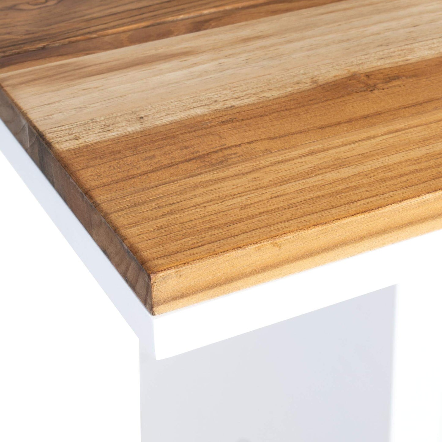 Cosiloft 100 White Teak Propane Gas Fire Pit Bar Table