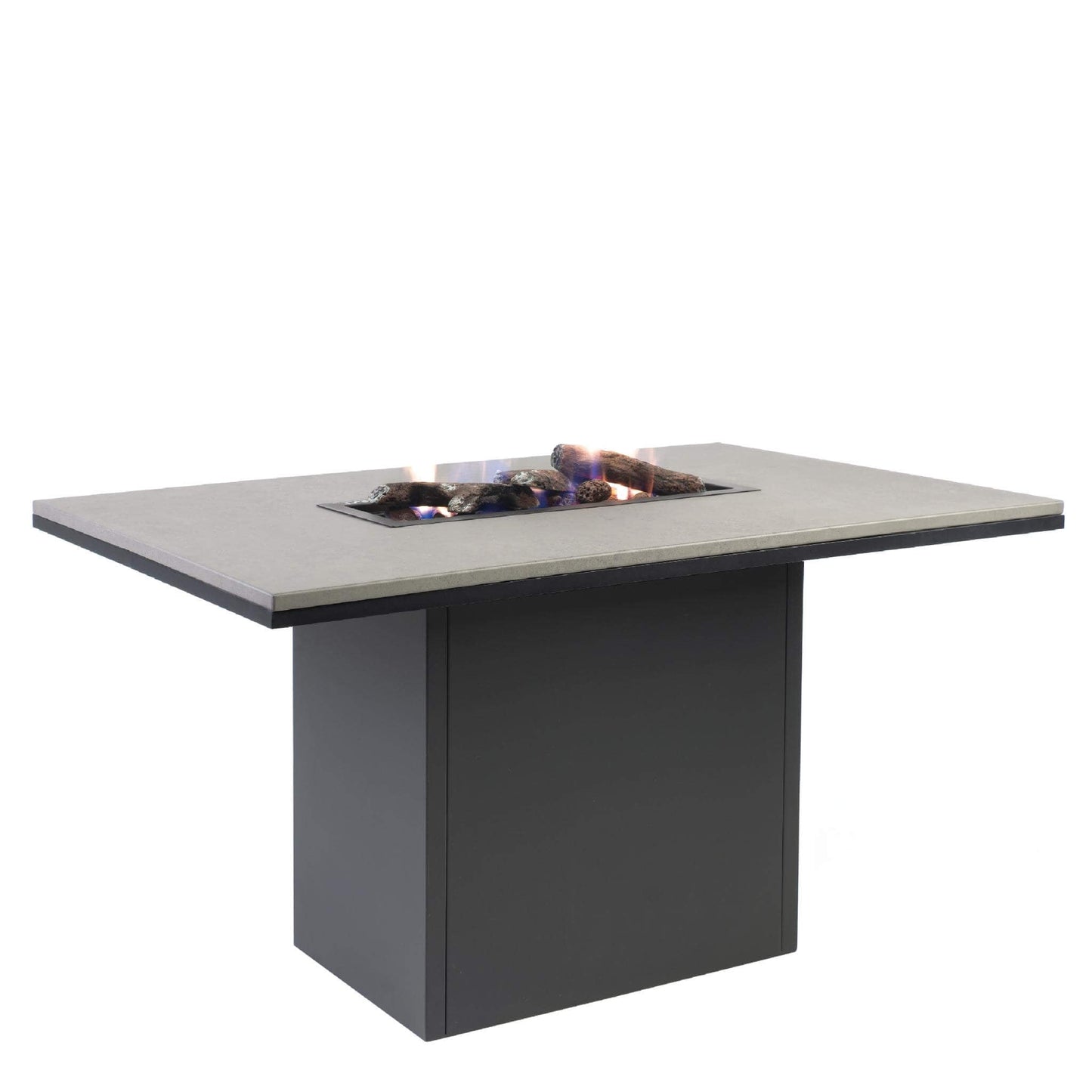 Cosiloft 120 Black Grey Relaxed Gas Fire Pit Dining Table