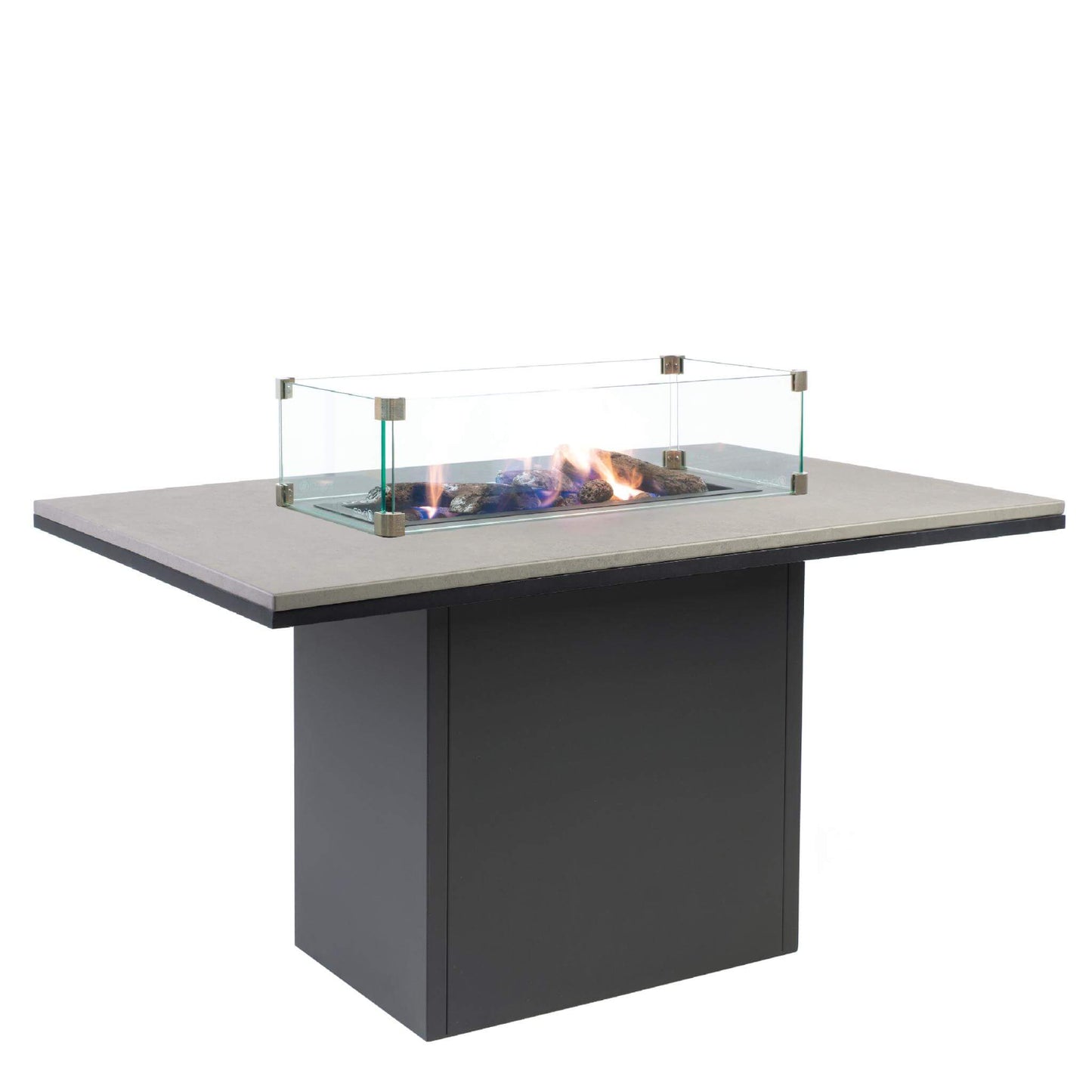 Cosiloft 120 Black Grey Relaxed Gas Fire Pit Dining Table