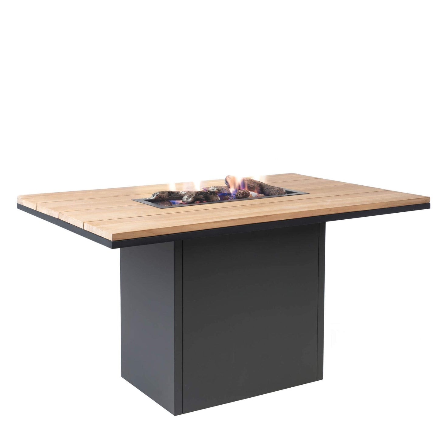 Cosiloft 120 Black Teak Relaxed Gas Fire Pit Dining Table