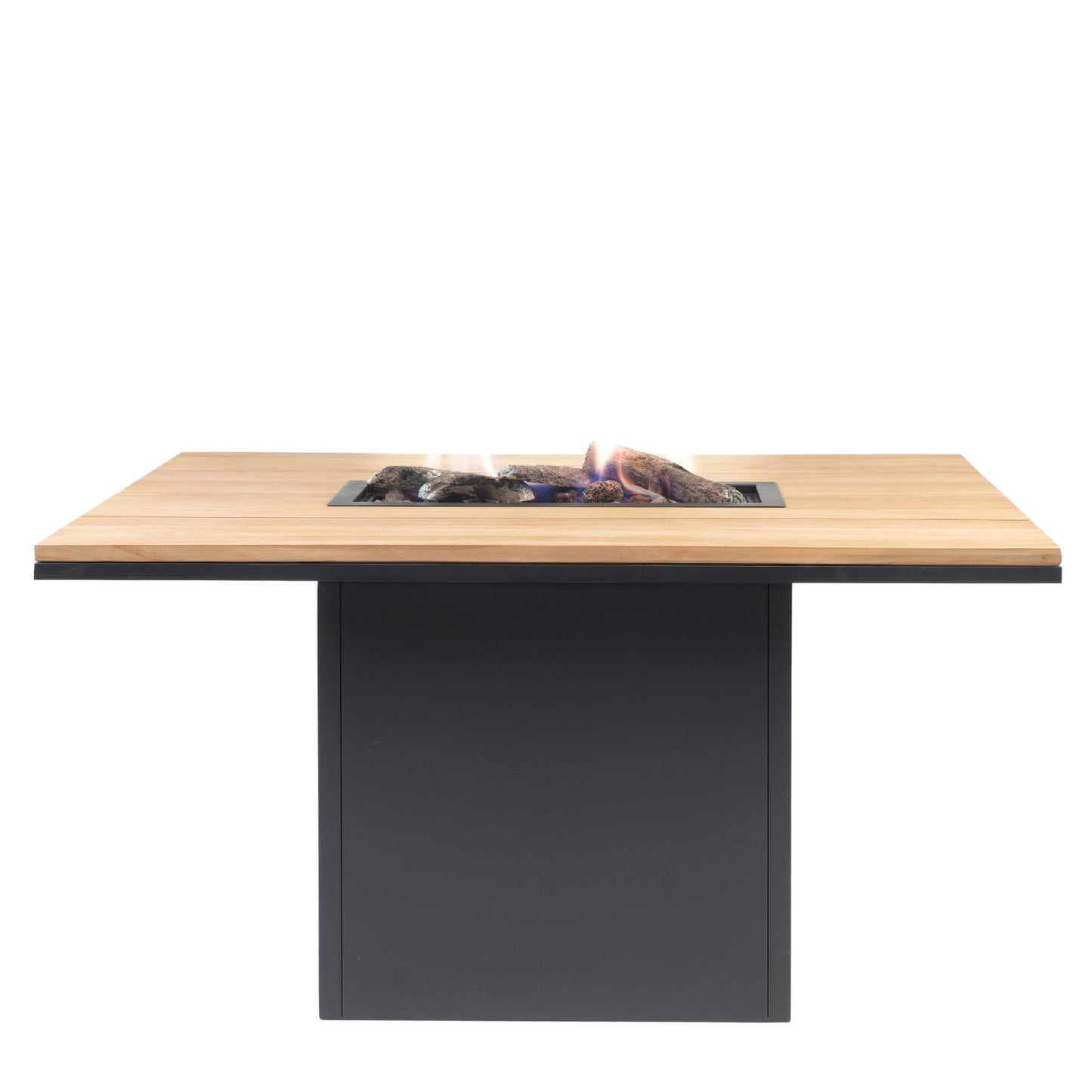 Cosiloft 120 Black Teak Relaxed Gas Fire Pit Dining Table
