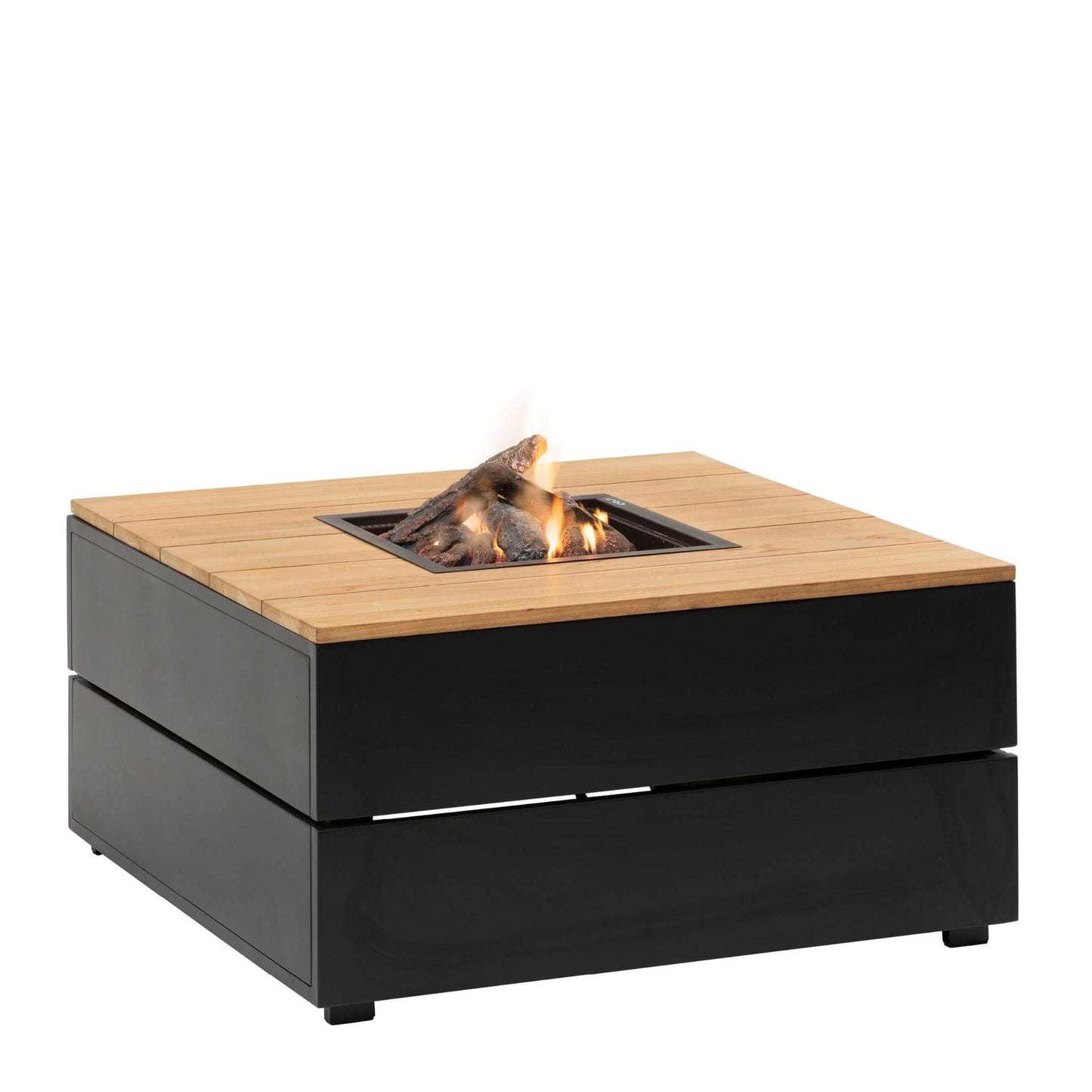Cosipure 100 Square Teak Tabletop Outdoor Gas Fire Pit Table