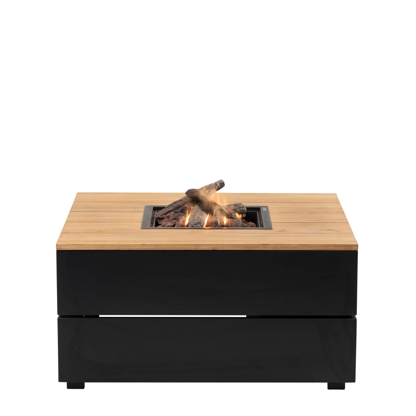 Cosipure 100 Square Teak Tabletop Outdoor Gas Fire Pit Table