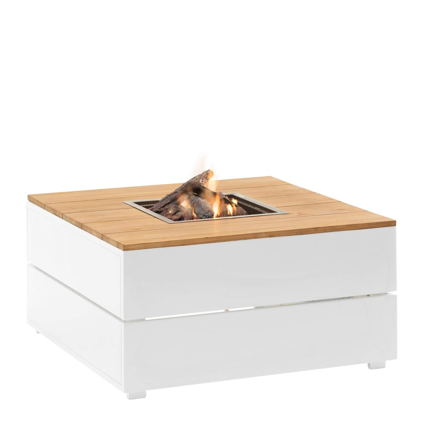Cosipure 100 Square Teak Tabletop Outdoor Gas Fire Pit Table