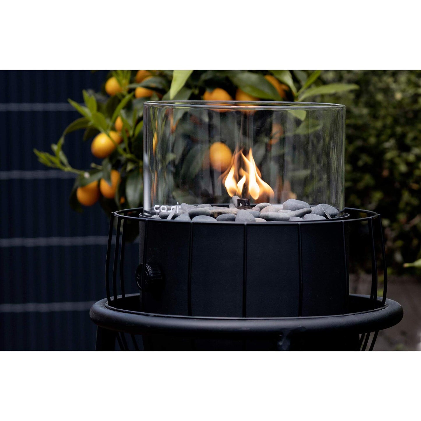Cosiscoop Basket High Large Black Outdoor Gas Fire Lantern