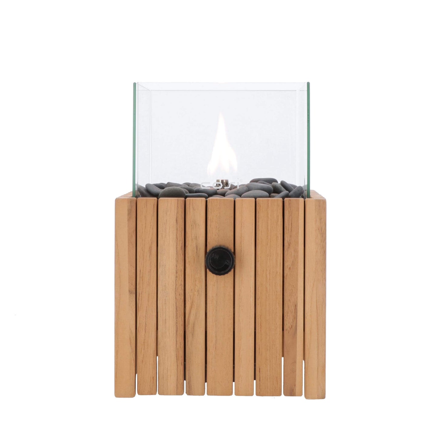 Cosiscoop Timber Square Tabletop Outdoor Gas Fire Lantern