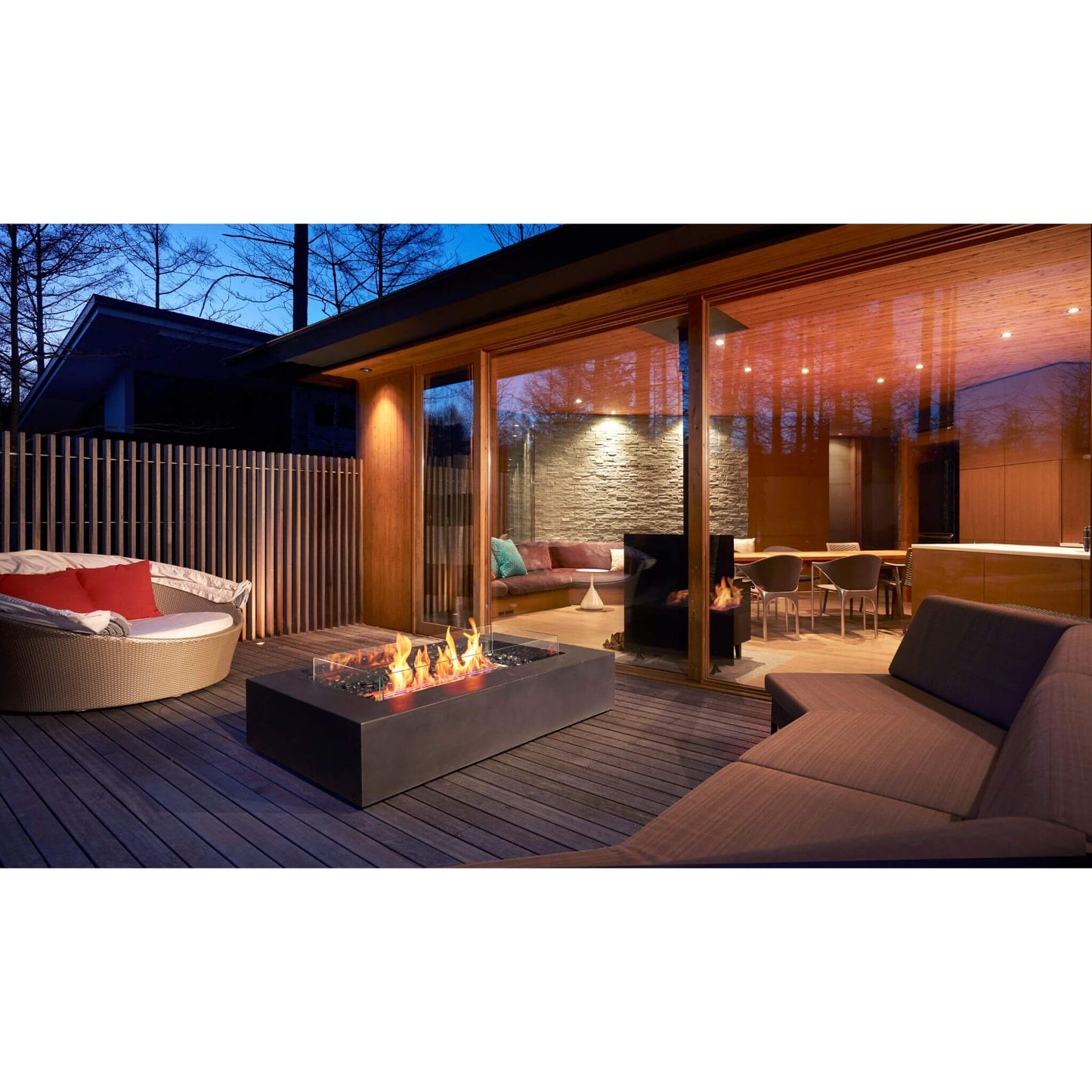 Ecosmart Fire Wharf Concrete Ethanol Gas Fire Pit Table