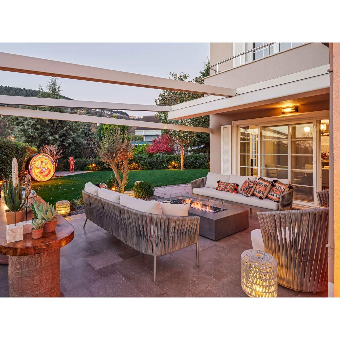Ecosmart Fire Wharf Concrete Ethanol Gas Fire Pit Table