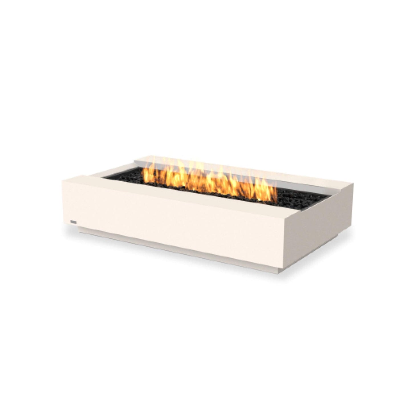 Cosmo 50 Linear Concrete Gas Fire Pit Coffee Table with in Bone white for Indoor & Outdoor Heating by Ecosmart Fire