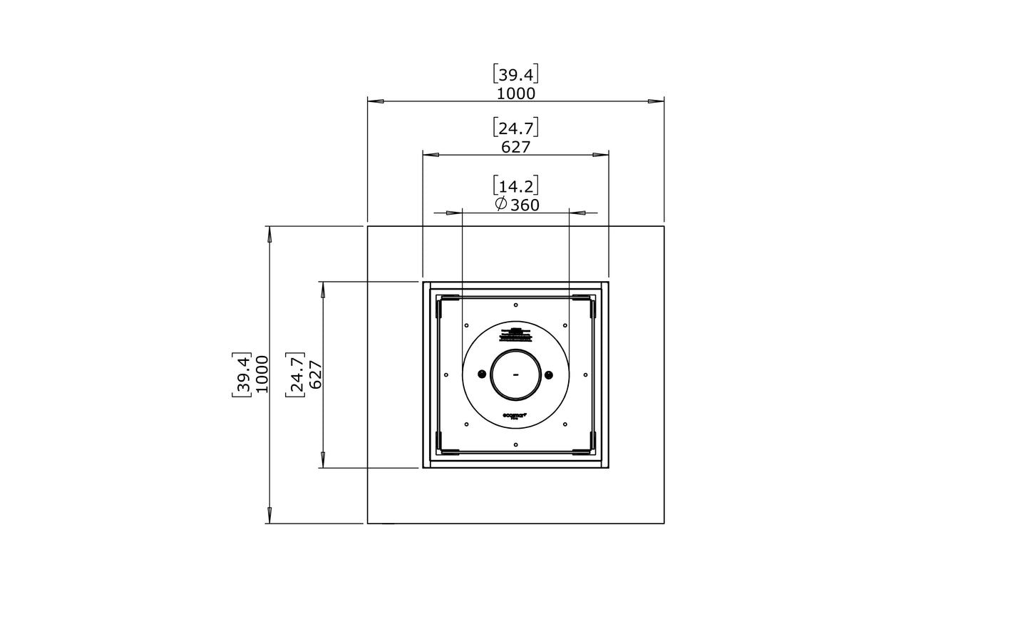 Ecosmart Fire Base 40 Square Gas Fire Pit Table