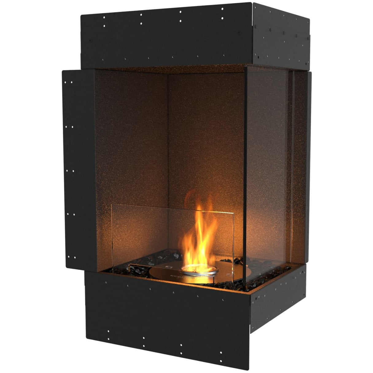 EcoSmart Flex 18 Right Corner Bioethanol Fireplace in Black - 22.8 inches wall fireplace for sale