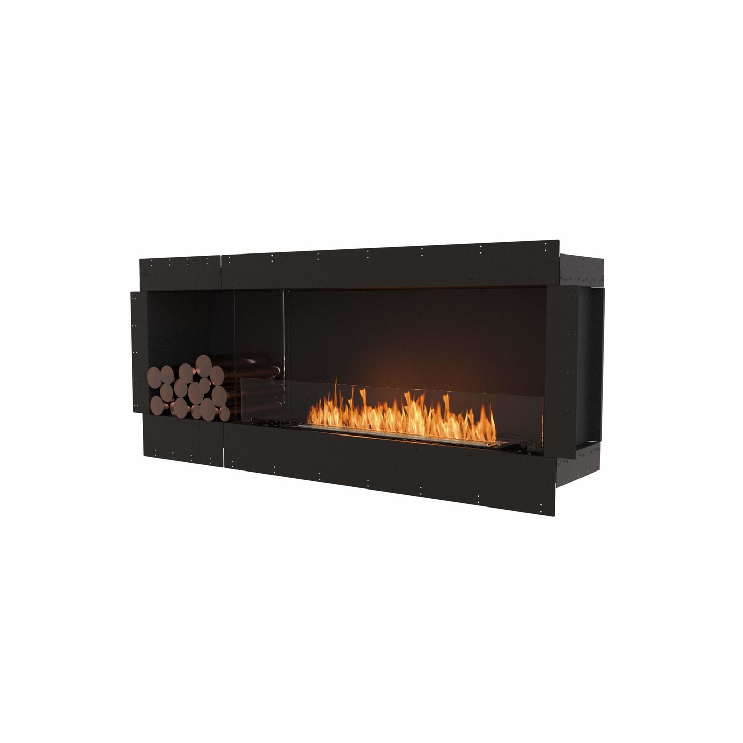 EcoSmart Flex 68SS.BXL; best flueless bio ethanol fireplace in black. 76 inches wall fireplace with decorative box for sale
