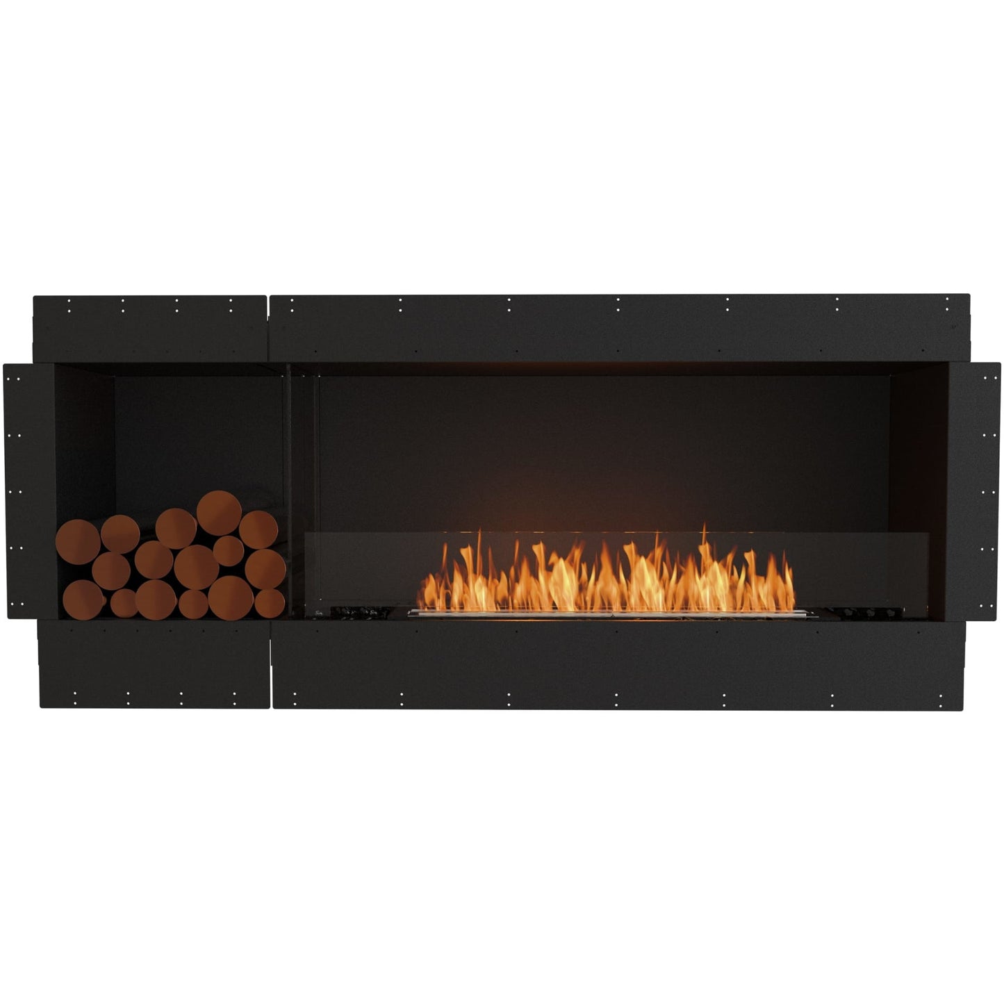 EcoSmart Flex 68SS.BXL; best flueless bio ethanol fireplace in black. 76 inches wall fireplace with decorative box for sale