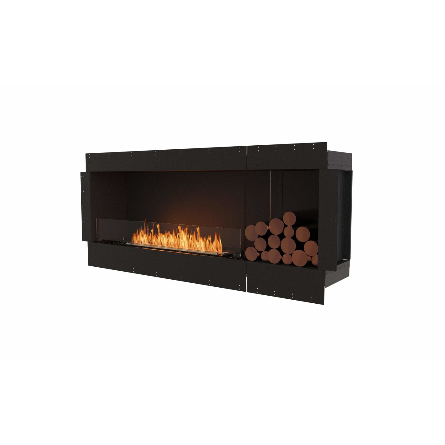 EcoSmart Flex 68SS.BXR; best flueless bio ethanol fireplace in black. 76 inches wall fireplace with a decorative box for sale