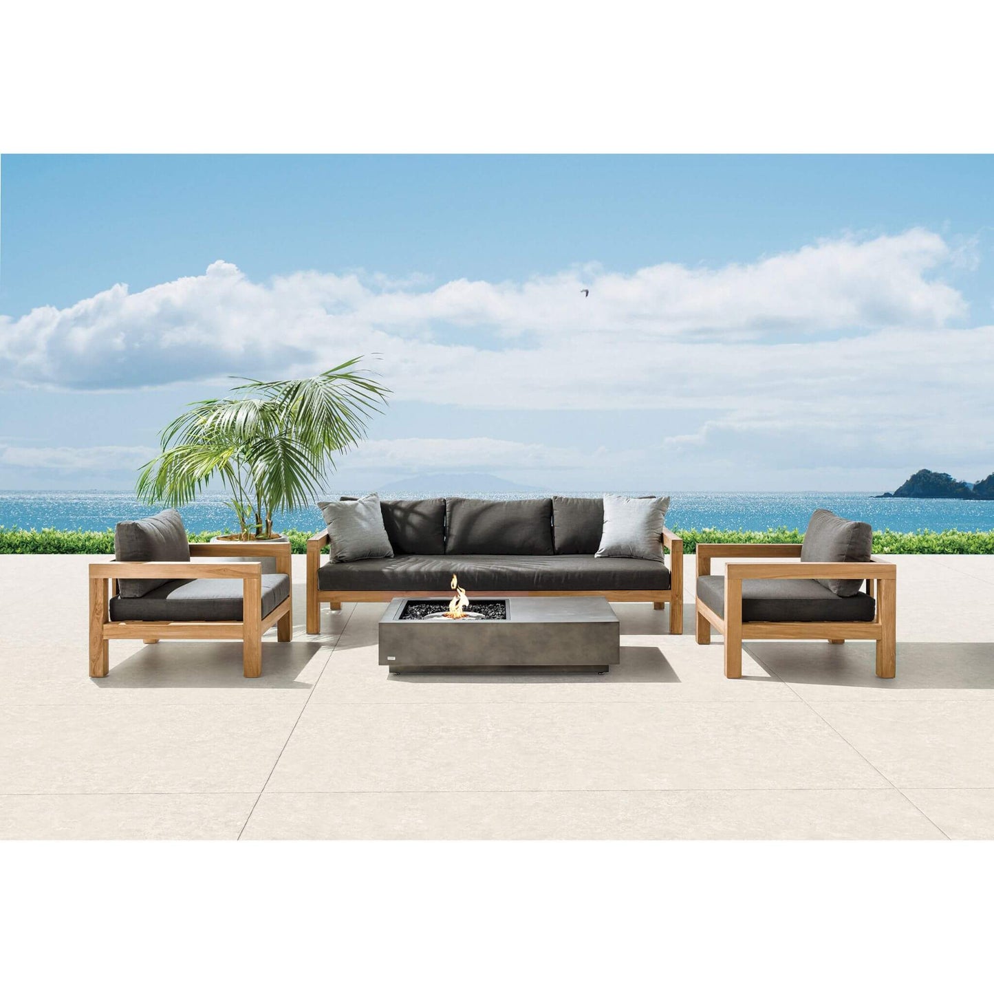 Ecosmart Fire Manhattan Concrete Gas Fire Pit Table