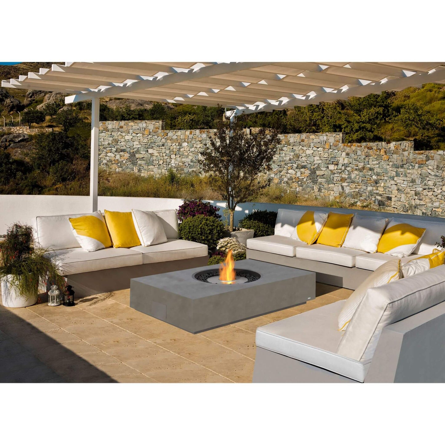 Ecosmart Fire Martini Concrete Ethanol Gas Fire Pit Table
