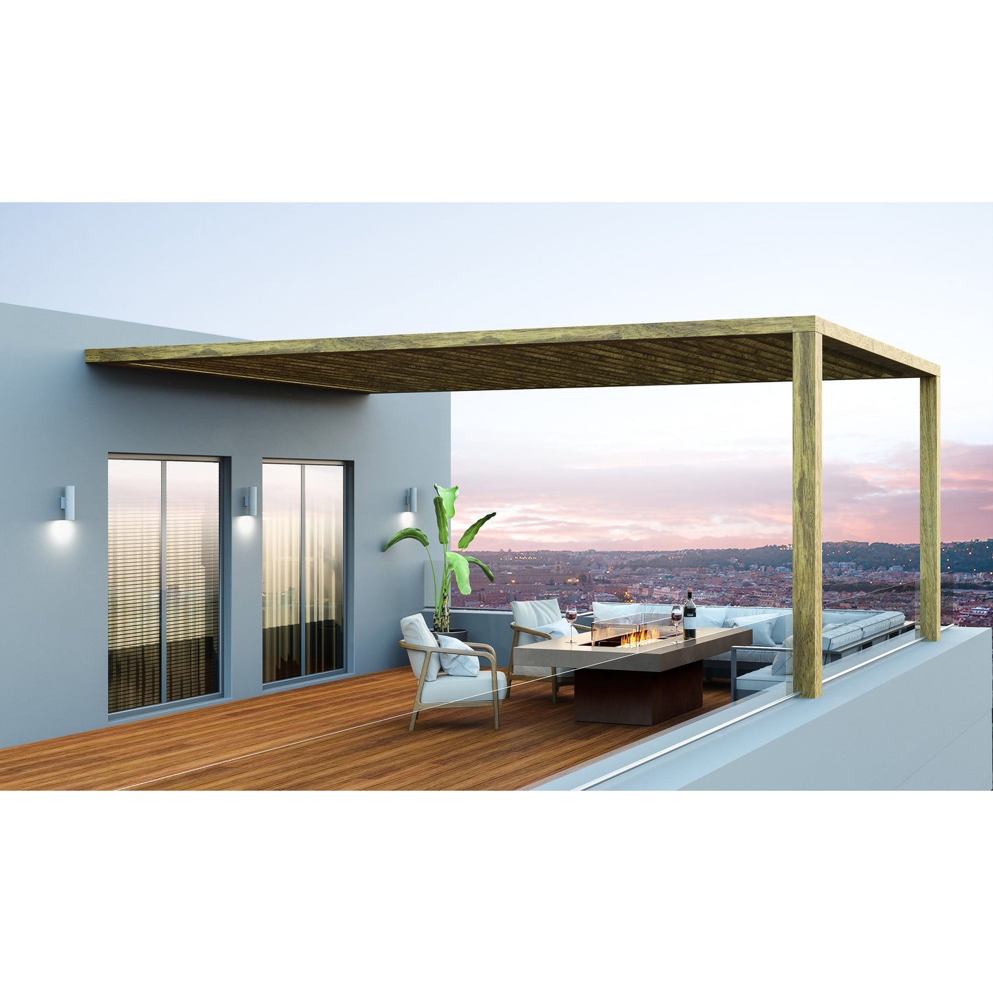 Ecosmart Fire Gin Dining Concrete Ethanol Gas Fire Table
