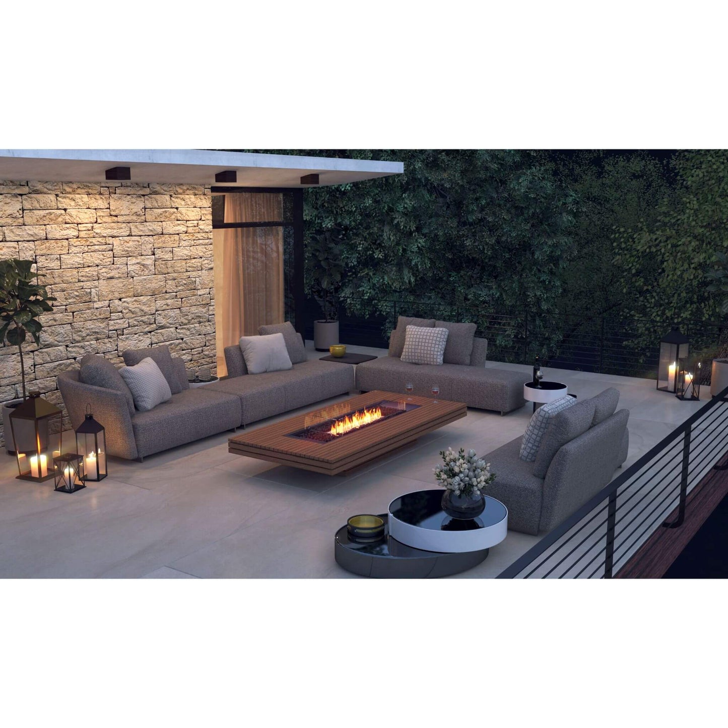Ecosmart Fire Gin Low Outdoor Gas Fire Pit Table