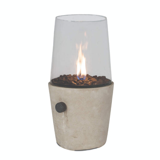 Cosicement Round Concrete Tabletop Outdoor Gas Fire Lantern