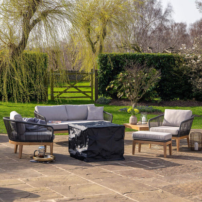 Cosicube 70 Black or Grey Square Wood Outdoor Gas Fire Pit