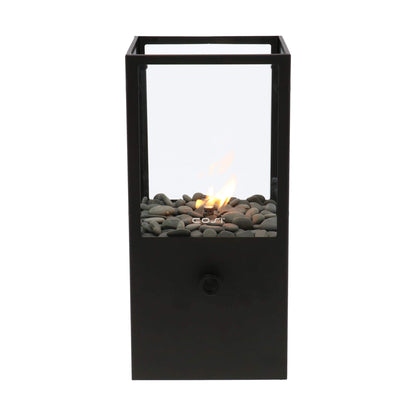 Cosidome High Black Steel Tabletop Outdoor Gas Fire Lantern