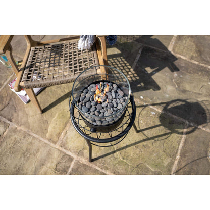 Cosiscoop Basket High Large Black Outdoor Gas Fire Lantern