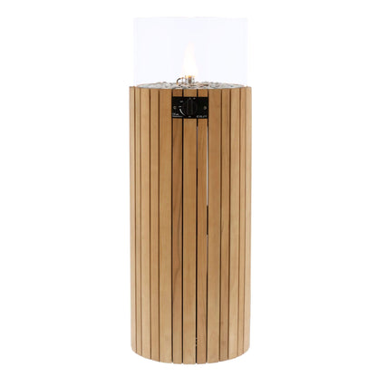 Cosiscoop Pillar Black or Teak Tall Gas Fire Outdoor Lantern