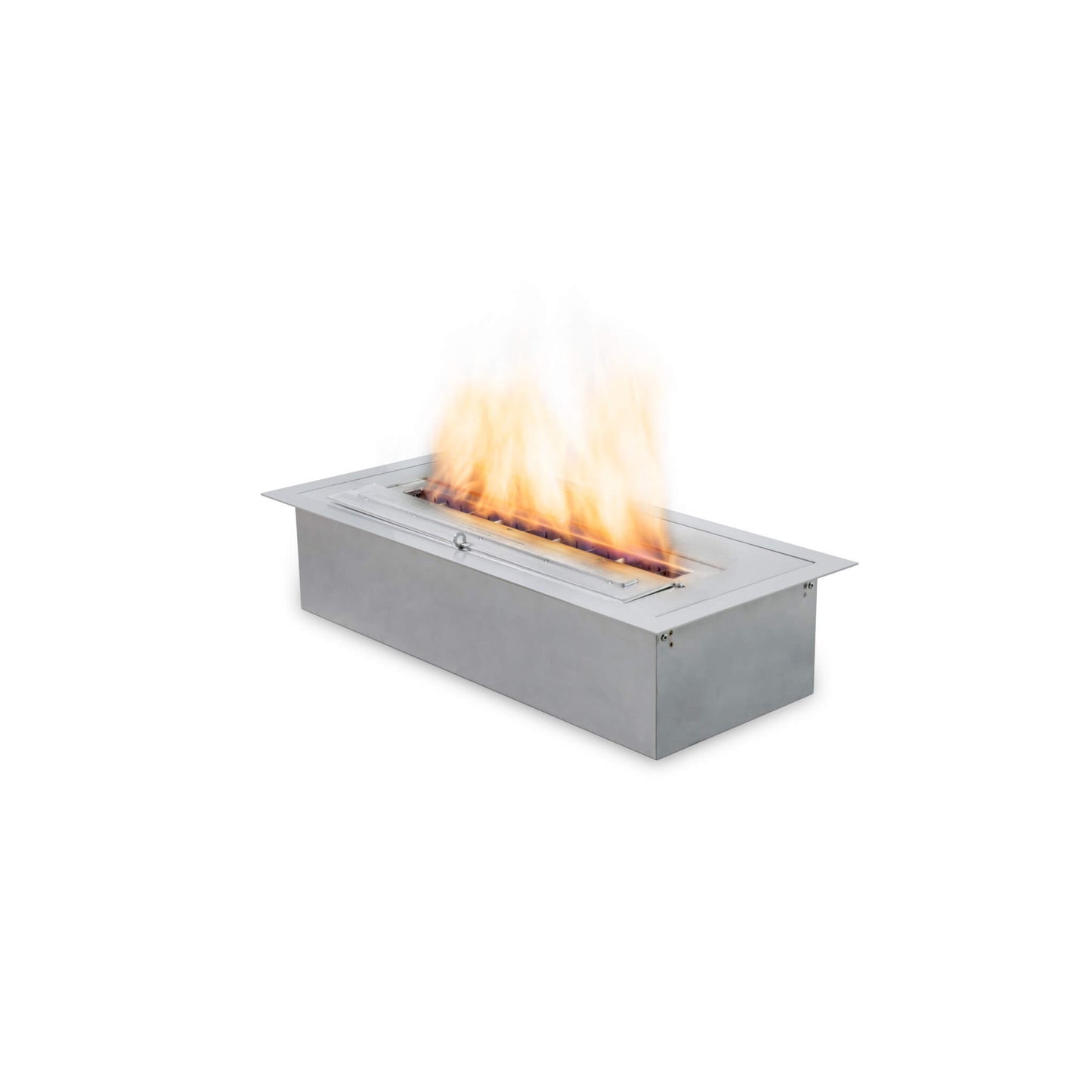 Fireplace with flames on a white background
