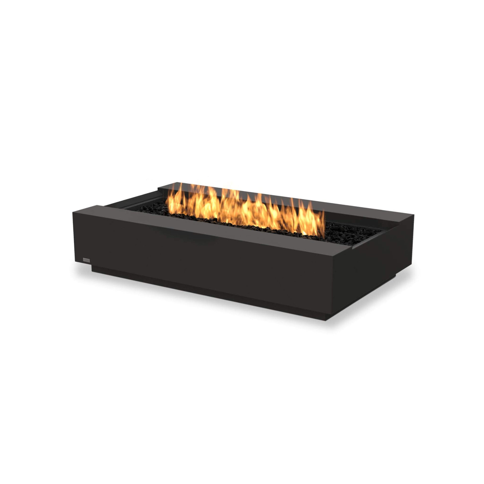 Cosmo 50 Linear Concrete Gas Fire Pit Coffee Table with  in Graphite black for Indoor & Outdoor Heating by Ecosmart Fire