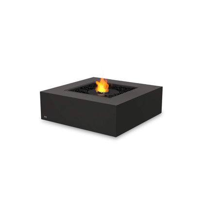 Base 40 Square Concrete Bio Ethanol Fire Pit Coffee Table in Graphite (black) with black burner for Indoor & Outdoor Heating by Ecosmart Fire