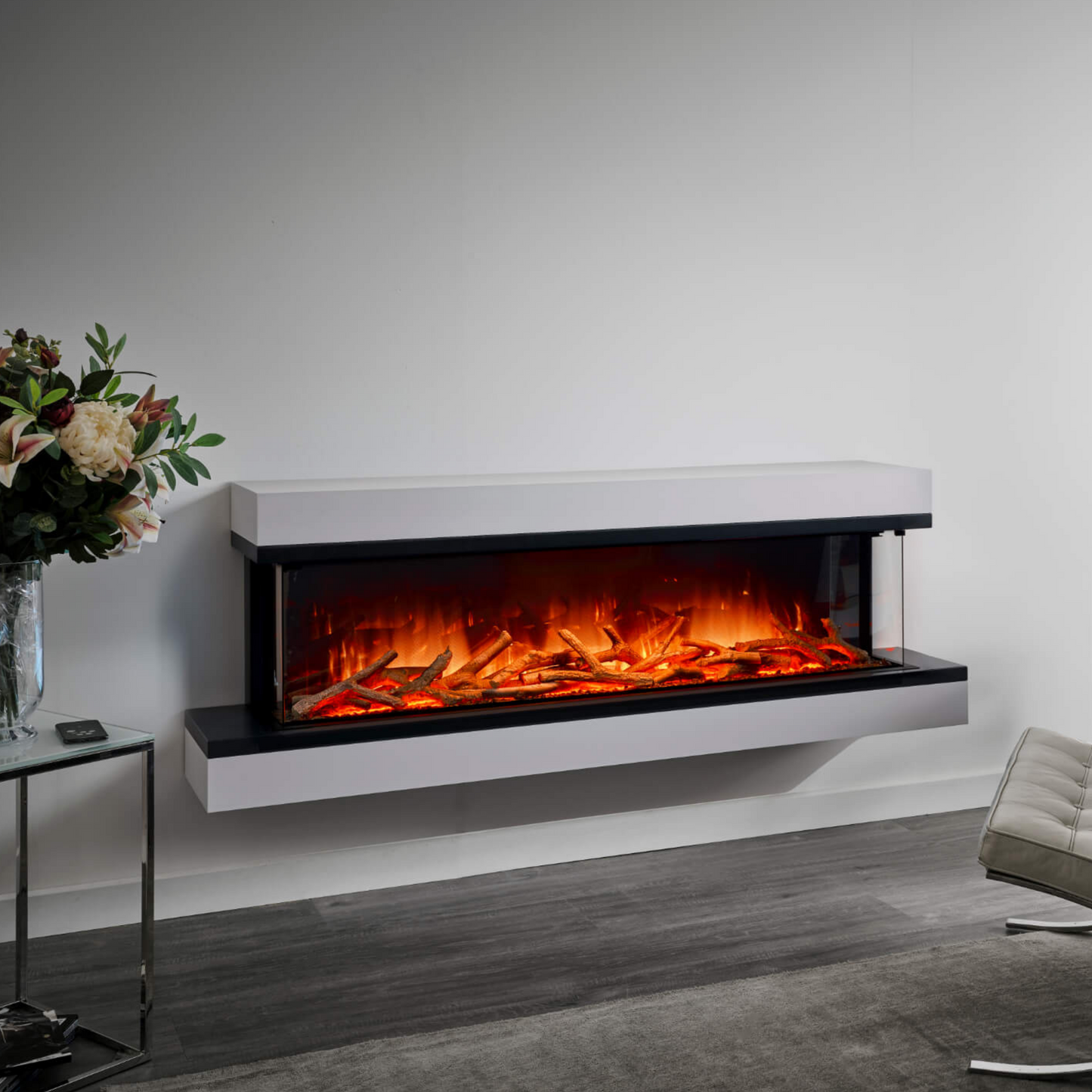 Freestanding electric fireplace