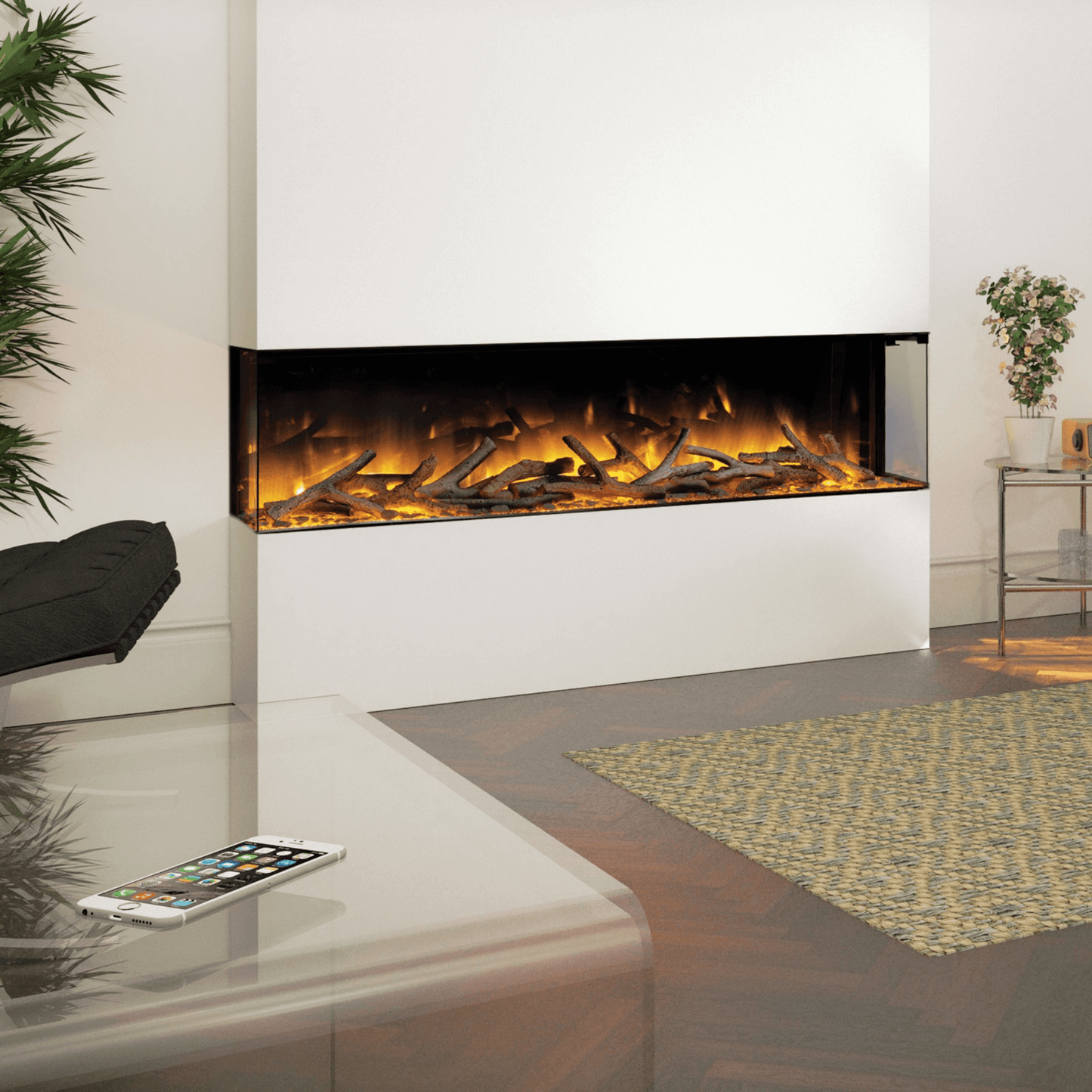 Flamerite Glazer 1500 Inset or Wall Mounted LED Electric Fireplace