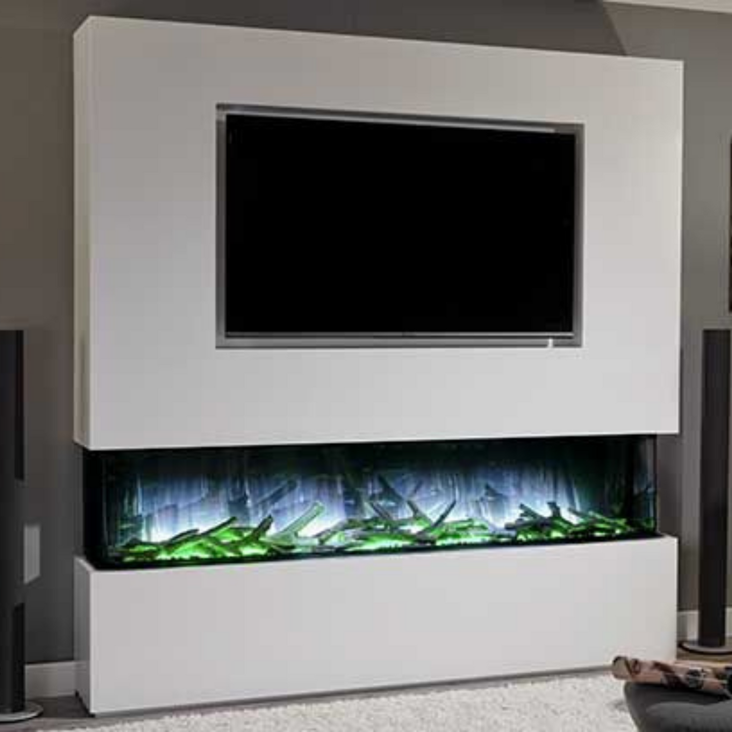 Flamerite Glazer 1800 LED Wall Mounted or Inset Electric Fireplace