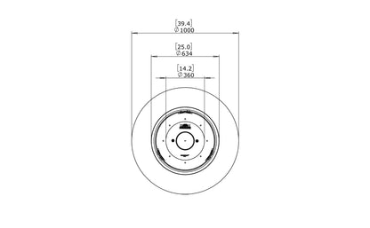 Ecosmart Fire Ark Round Concrete Gas Ethanol Fire Pit Table