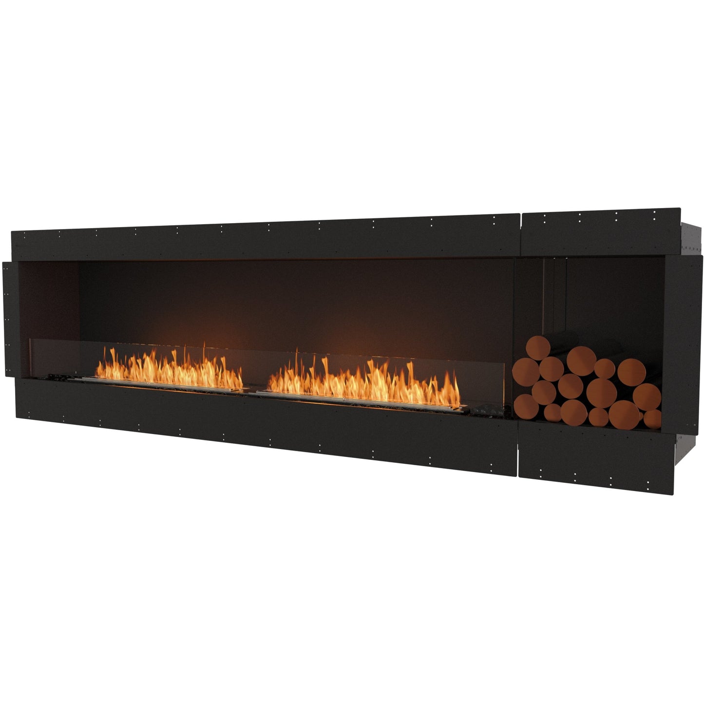 EcoSmart Flex 104SS.BXR Best Flueless Bio ethanol Fireplace in Black - 112 inches wall fireplace for sale