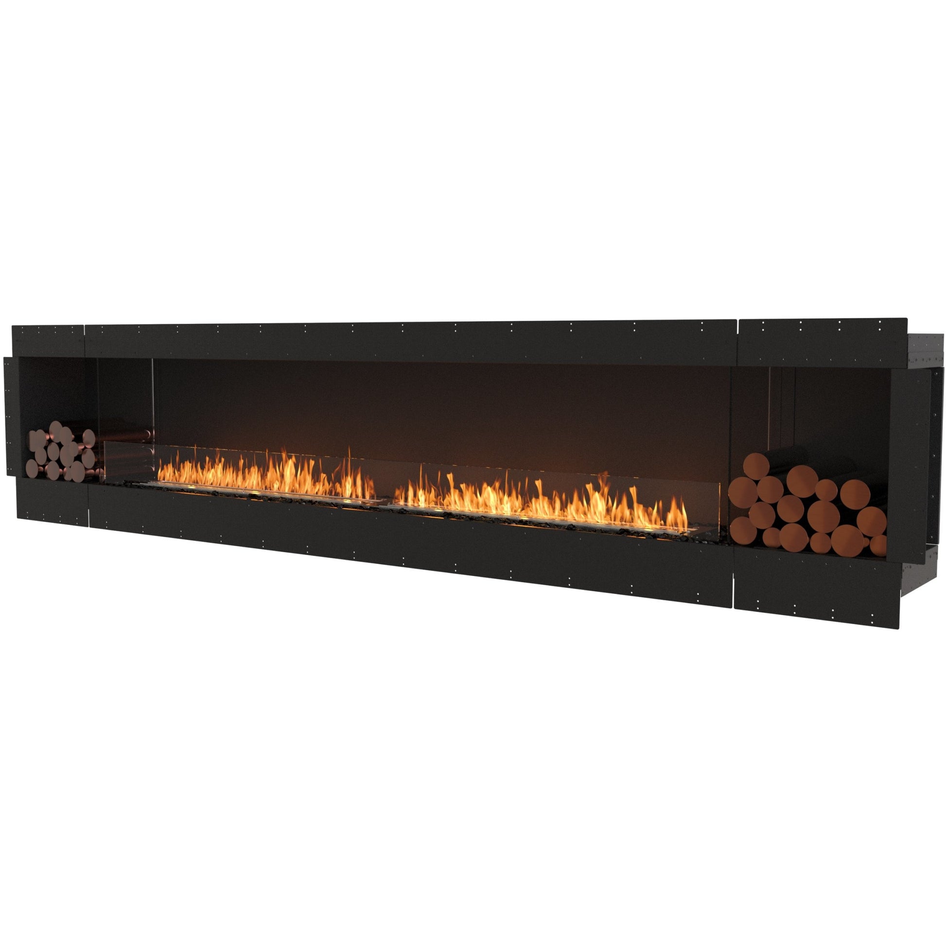 EcoSmart Flex 140SS.BX2; best bio ethanol fireplace in black -  Flueless wall fireplace 148 inches with 2 decorative boxes for sale