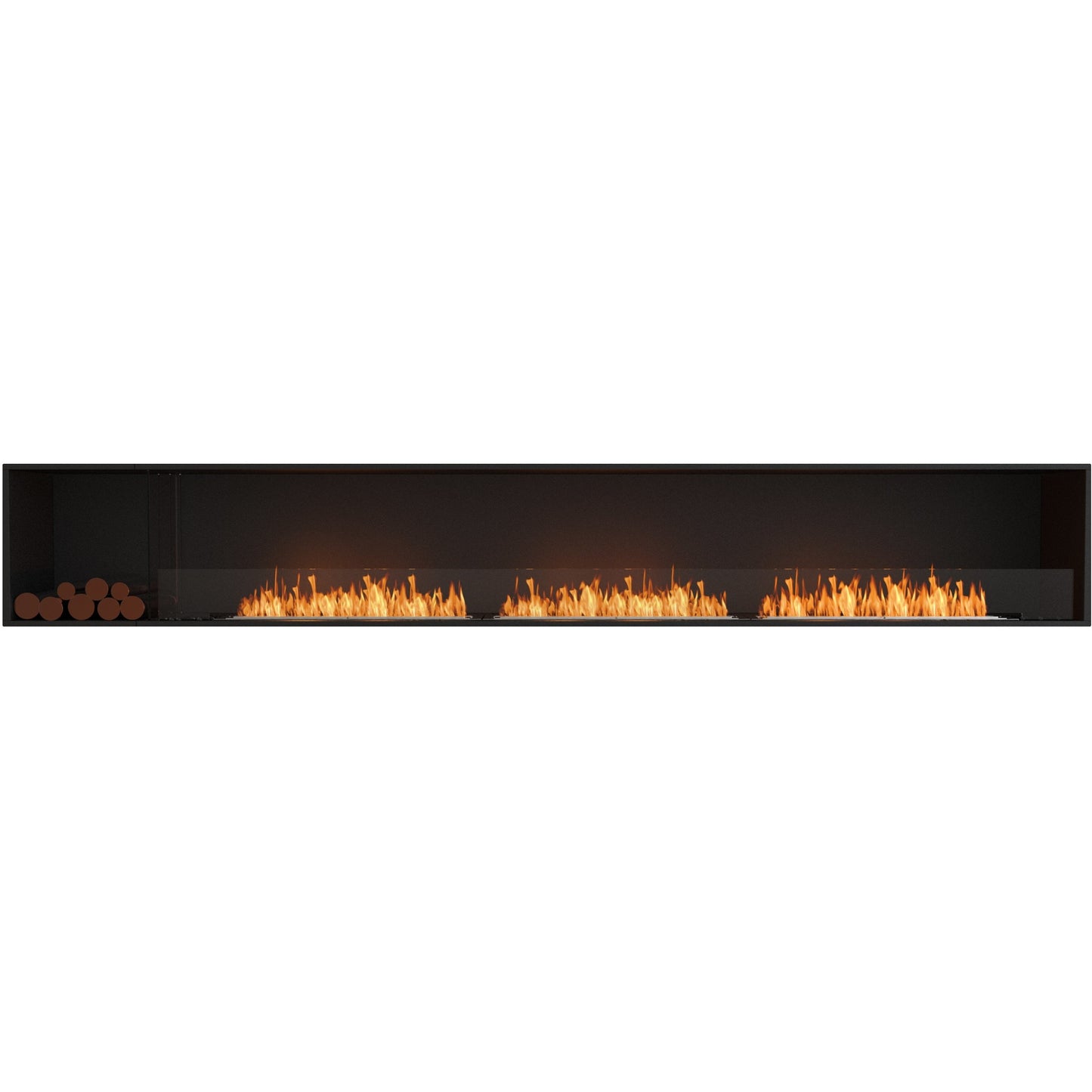 EcoSmart Flex 140SS.BXL; Best Bioethanol Fireplace in Black -  Flueless wall fireplace 148 inches with left decorative box for sale