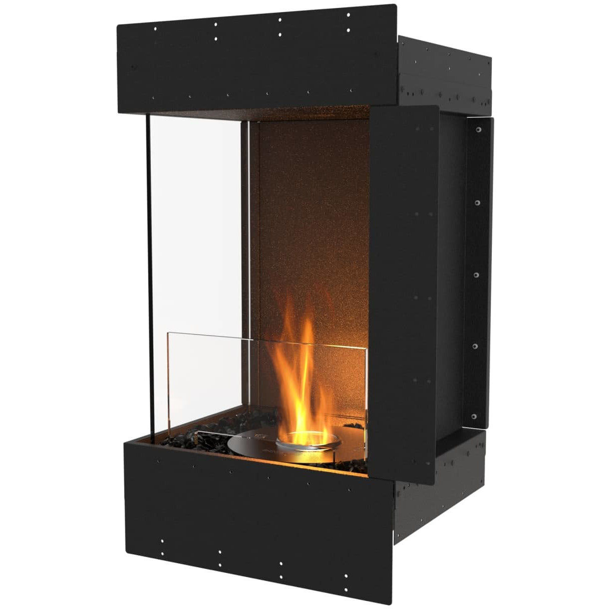 EcoSmart Flex 18 Left Corner Bioethanol Fireplace in Black - 22.8 inches wall fireplace for sale