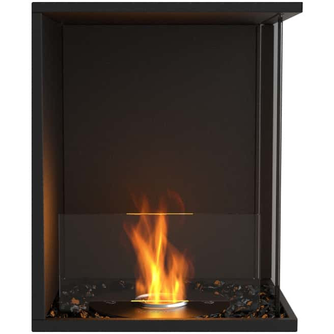 EcoSmart Flex 18 Right Corner Bioethanol Fireplace in Black - 22.8 inches wall fireplace for sale