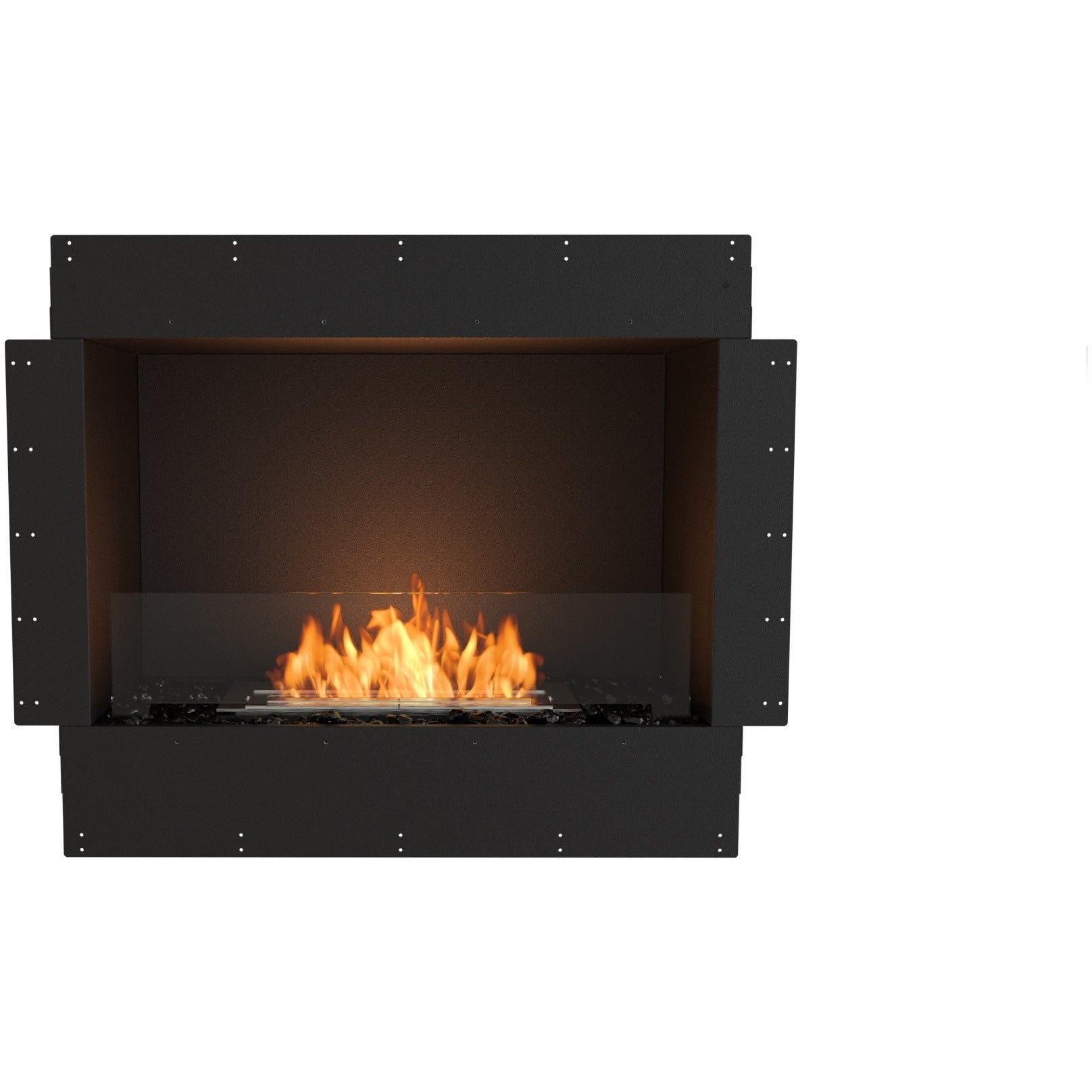 Modern fireplace corner wall