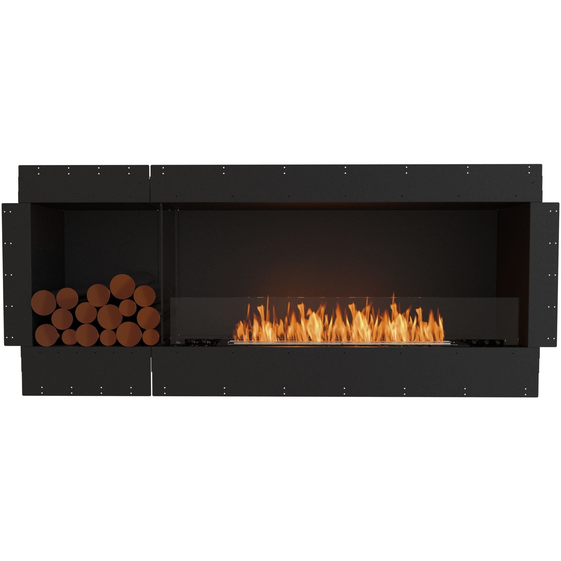 EcoSmart Flex 68SS.BXL; best flueless bio ethanol fireplace in black. 76 inches wall fireplace with decorative box for sale