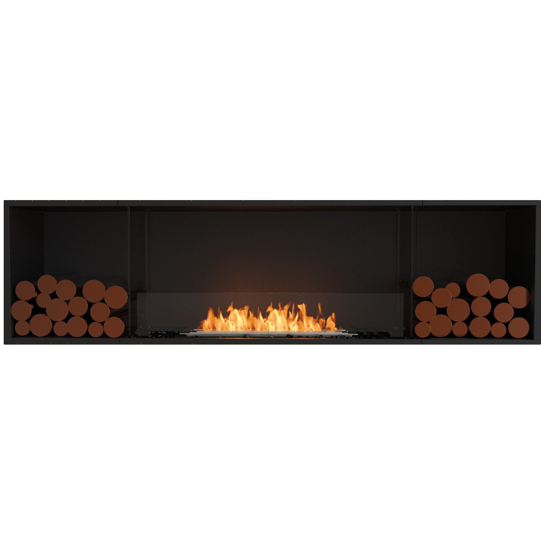 Ecosmart Flex 78SS Bioethanol Fireplace Media Wall Open Front